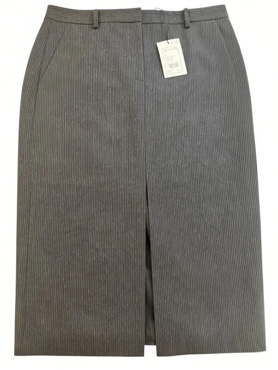 Theory Dresses & Skirts - NWT Theory Midi Trouser Skirt Charcoal Flannel Pinstripe Front Pleat Sz 12 $345